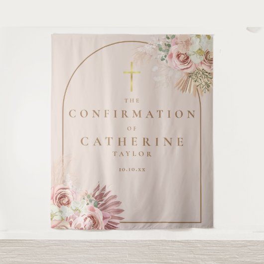 Pampas Grass Confirmation Photo Backdrop Wandkleed (Voorkant)