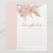 Pampas Grass Date Nuit idées carte de douche nupti (Devant / Derrière)