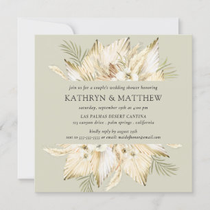 Pampas Grass Desert Boho Couple's Wedding Shower Kaart