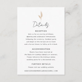 Pampas Grass Desert Landschap Boho Wedding Details Informatiekaartje
