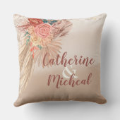 Pampas Grass Dried Floral Terracotta Boho Wedding Kussen (Achterkant)