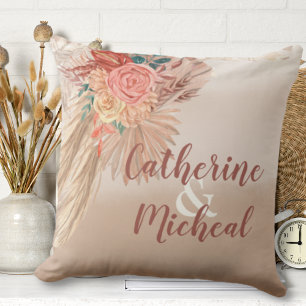 Pampas Grass Dried Floral Terracotta Boho Wedding Kussen