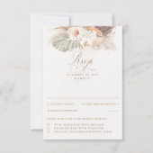 Pampas Grass Dried Foliage Wedding RSVP Kaartje (Voorkant)