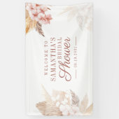 Pampas Grass Dried Palms Boho Vrijgezellenfeest Spandoek (Verticaal)