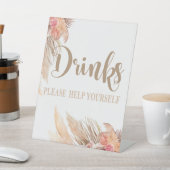 Pampas Grass DRINK tabel bord, voetstuk Reclamebord Met Voetstuk (Insitu)