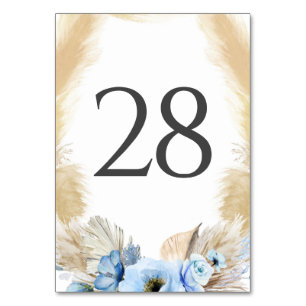 Pampas Grass Dusty Blue Trouwtafel Aantal Kaarten