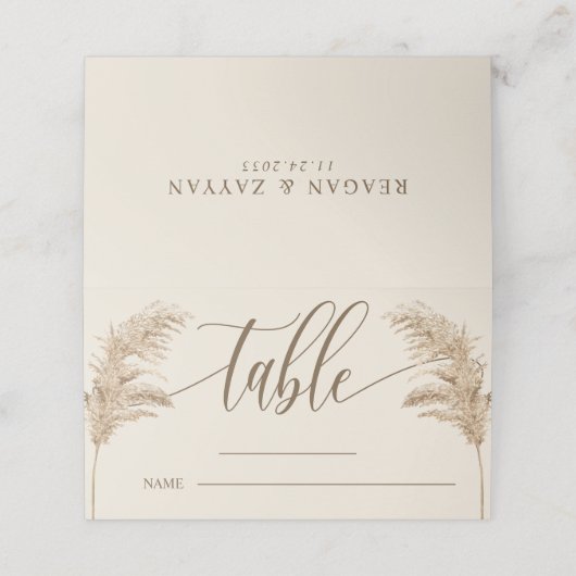 Pampas Grass Earthy Bohemian Wedding Table (Buitenkant ongevouwen)