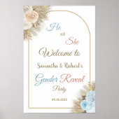 Pampas Grass Elegant Geslacht onthullen Welkomstbo Poster (Voorkant)