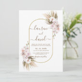 Pampas Grass Élégant Mariage Invitation (Debout devant)