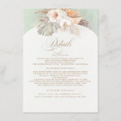 Pampas Grass Elegant Soft Pastel Weddenschap Detai Informatiekaartje (Voorkant)