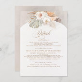 Pampas Grass Elegant Soft Pastel Weddenschap Detai Informatiekaartje (Voorkant / Achterkant)