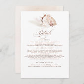 Pampas Grass Elegant Soft Pastel Weddenschap Detai Informatiekaartje (Voorkant / Achterkant)