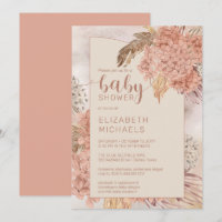 Pampas Grass en Hydrangeas Blooms Baby shower