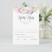 Pampas Grass et rose King Protea Wedding RSVP (Debout devant)