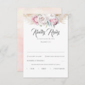 Pampas Grass et rose King Protea Wedding RSVP (Devant / Derrière)