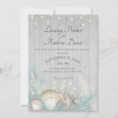Pampas Grass et Starfish Rustic Beach Invitation (Devant)