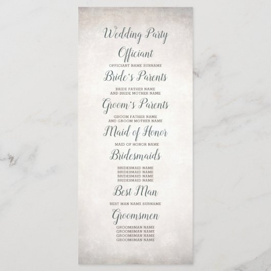 Pampas Grass et verdure Boho programmes de mariage (Dos)