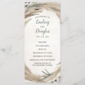 Pampas Grass et verdure Boho programmes de mariage (Devant)