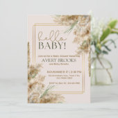 Pampas Grass Fall Baby shower simple Invitation (Debout devant)