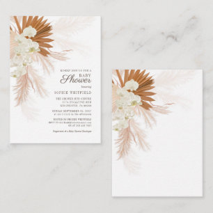 Pampas Grass Floral Baby shower Budget Invitation