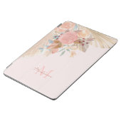 Pampas Grass Floral Blush Roze Naam Monogram iPad Air Cover (Zijkant)