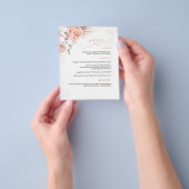 Pampas Grass Floral Botanical Pink Menu (Hand)