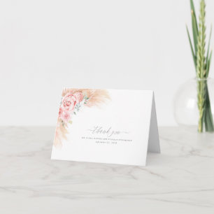 Pampas Grass Floral Elegant Wedding Dank u Bedankkaart