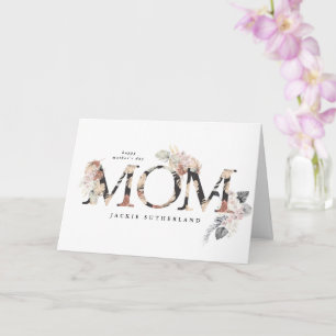 Pampas Grass Floral Foto Boho Modern Mam Day Kaart