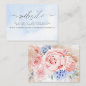 Pampas Grass Floral Mariage site Carte de visite (Devant / Derrière)