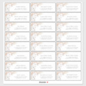 Pampas Grass Floral Nom Étiquette de adresse (Feuille)