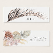 Pampas Grass Floral Oerwoud Registry Insert Card Mini Visitekaartjes (Voorkant /achterkant)