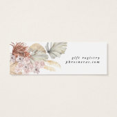 Pampas Grass Floral Oerwoud Registry Insert Card Mini Visitekaartjes (Achterkant)