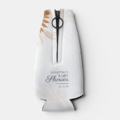 Pampas Grass Floral Script Baby shower Flesjeskoeler (Achterkant)