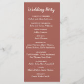 Pampas Grass Floral Terracotta Boho Chic Wedding Programma (Achterkant)