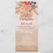 Pampas Grass Floral Terracotta Boho Chic Wedding Programma (Voorkant)