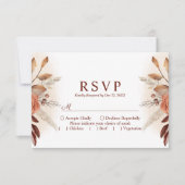 Pampas Grass Floral Terracotta Mariage Carte RSVP (Devant)