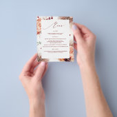 Pampas Grass Floral Terracotta Menu (Hand)