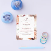 Pampas Grass Floral Terracotta Menu (Enkel)