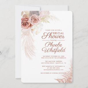 Pampas Grass Floral Terracotta Vrijgezellenfeest Kaart