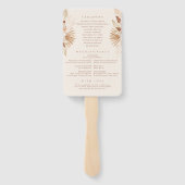 Pampas Grass Floral Terracotta Wedding Programme Handwaaier (Achterkant)