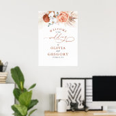 Pampas Grass Floral Terracotta Wedding Welkom Poster (Thuiskantoor)