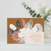 Pampas Grass Floral Tropical Oerwoud Reception Car Informatiekaartje (Staand voorkant)