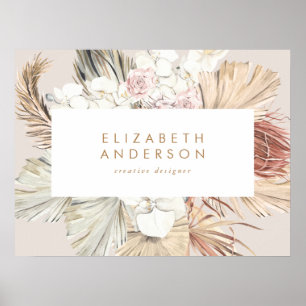 Pampas Grass Floral Tropical Oerwoud Visitekaartje Poster