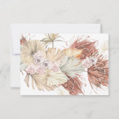 Pampas Grass Floral Tropical Oerwoud Wedding RSVP (Achterkant)
