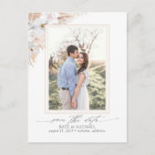 Pampas Grass Floral Tropical Save the Date Photo Aankondigingskaart (Voorkant)