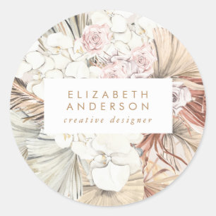 Pampas Grass Floral Tropisch Oerwoud Ronde Sticker