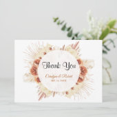 Pampas Grass Floral Weddenschap Hartelijk dank Bedankkaart (Staand voorkant)