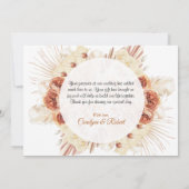 Pampas Grass Floral Weddenschap Hartelijk dank Bedankkaart (Achterkant)