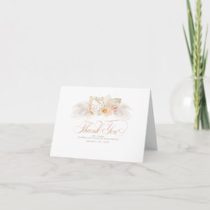 Pampas Grass Floral Wedding Dank je Bedankkaart