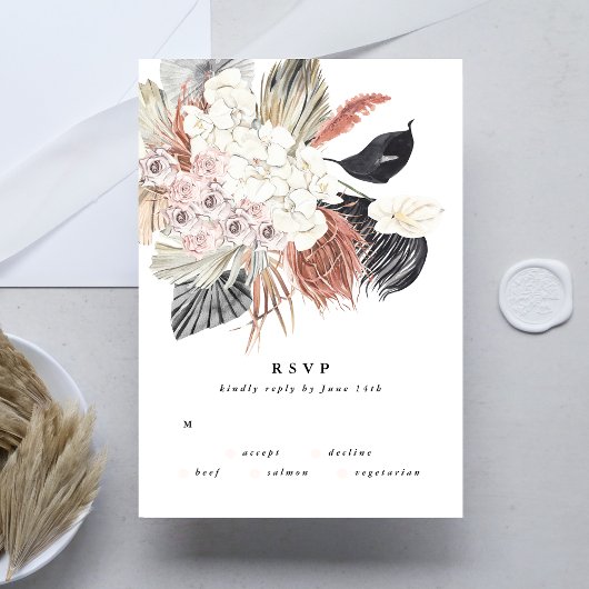 Pampas Grass Flower Tropical Oerwoud Wedding RSVP